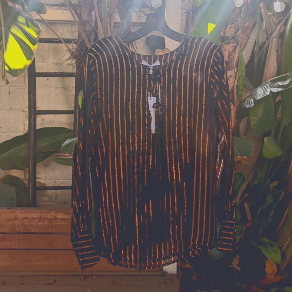 Karina Grimaldi Metallic Foil Top
